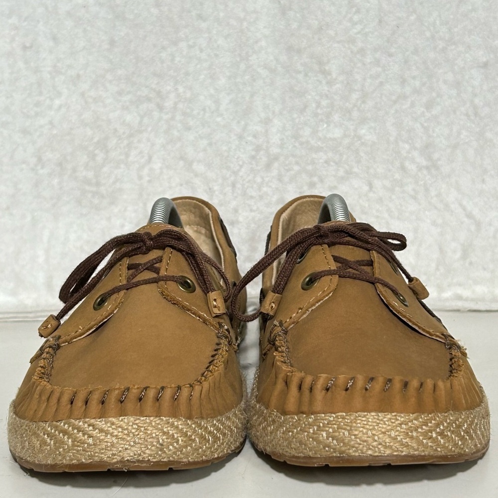 Ugg Womens Tan Nubuck Leather Moccasin Espadrille Slip On Tylin Shoes SZ US 10 - Picture 3 of 12